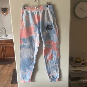 Milk Maker Women's Tie-Dye Joggers - Blue and Pink